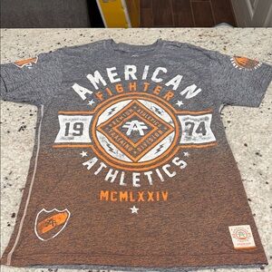 American Fighter Charcoal and Burnt Orange Tee